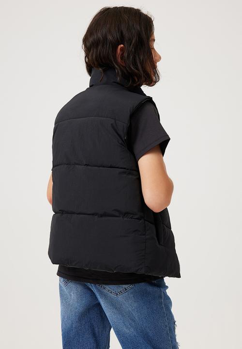 Cotton On - jamie reversible puffer vest - black