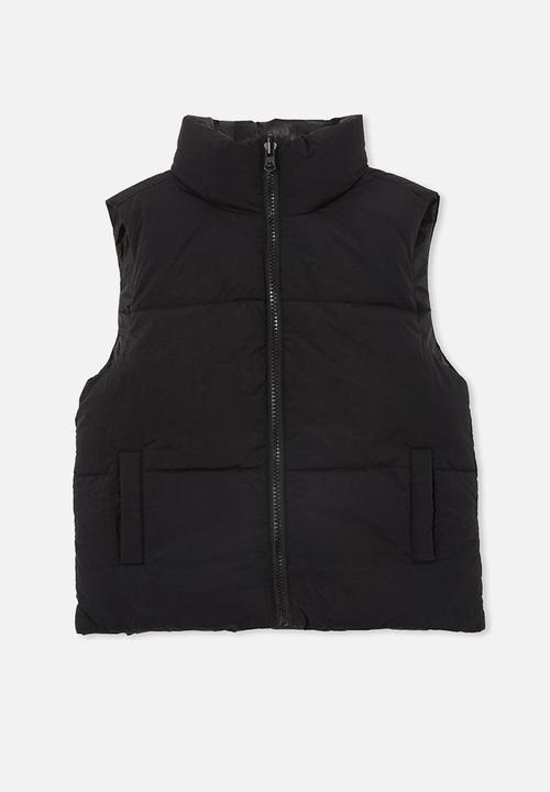 Cotton On - jamie reversible puffer vest - black