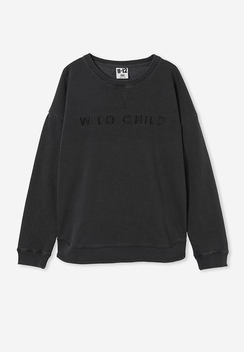 Cotton On - Vivian scoop fleece crew - phantom/wild child