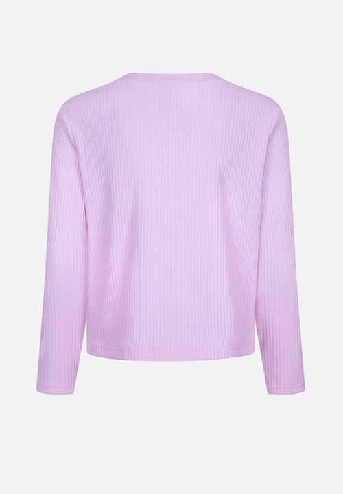 Converse - Cnvg long sleeve rib knit top - pink foam
