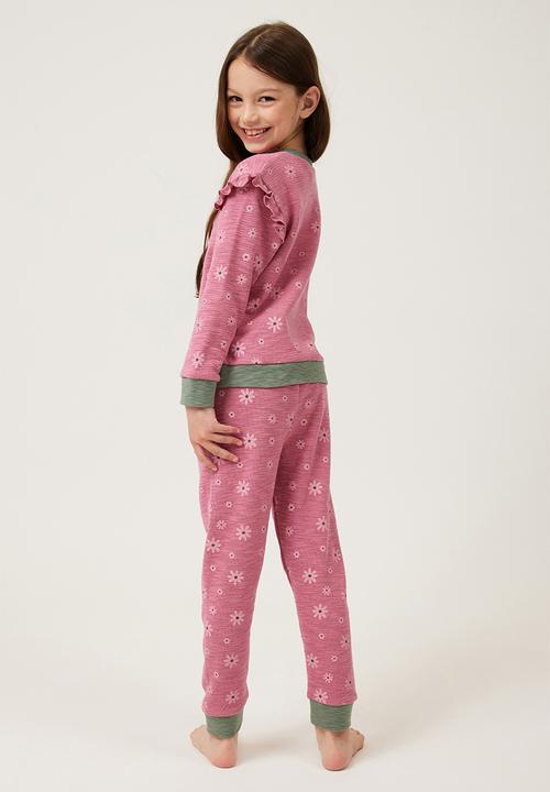 Cotton On - Sienna long sleeve pyjama set - verry berry/daisies