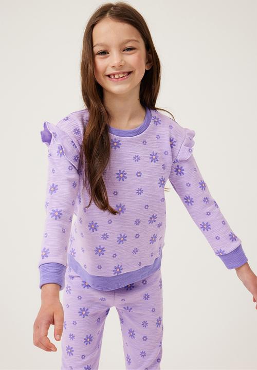Cotton On - Sienna long sleeve pyjama set - lilac drop/daisies