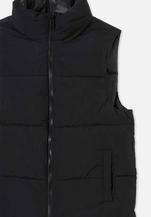 Cotton On - Kelly reversible puffer vest - black