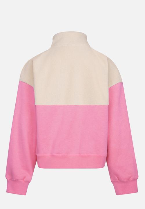 Nike - Nike girls half zip fleece sweatshirt - pink gaze