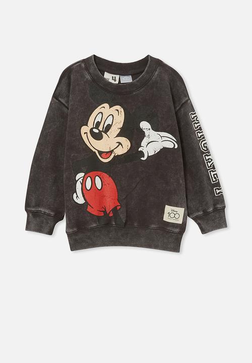 Cotton On - License dusty fleece crew neck - lcn dis phantom/mickey