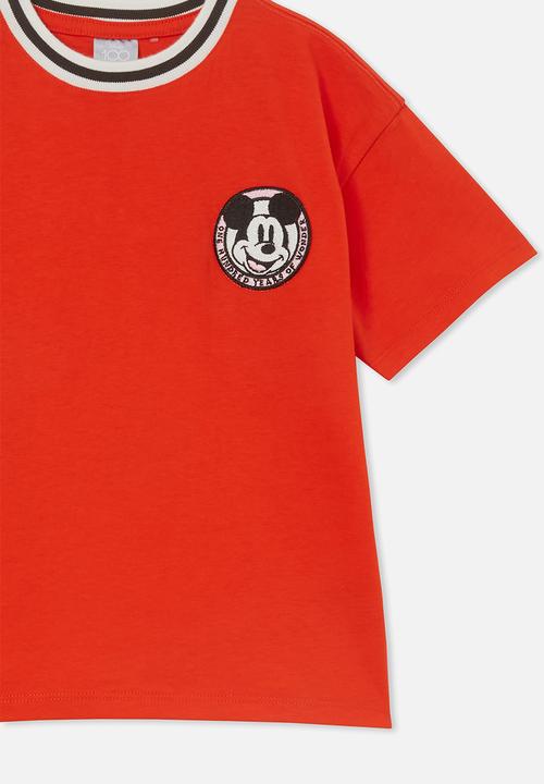 Cotton On - license short sleeve tee - lcn mickey tee/flame red