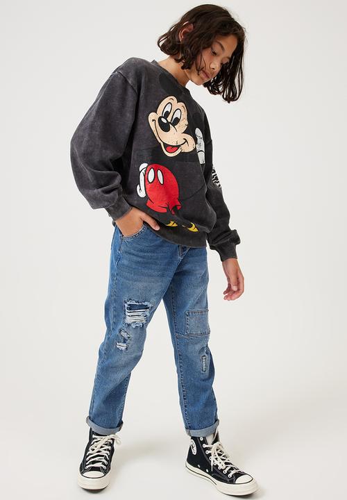 Cotton On - License miles fleece crew neck - lcn dis phantom/mickey