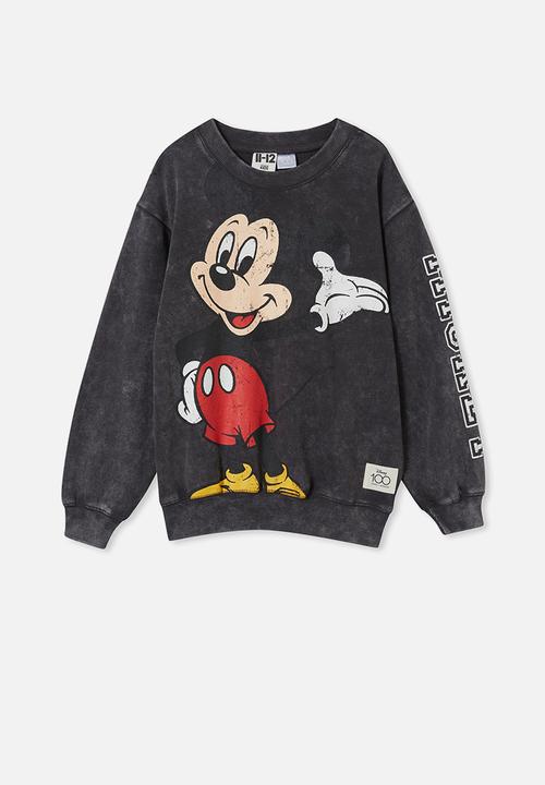 Cotton On - License miles fleece crew neck - lcn dis phantom/mickey