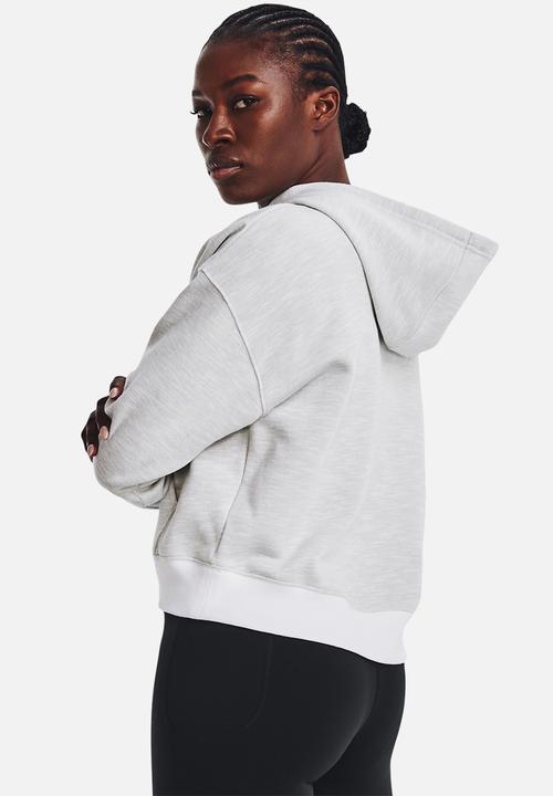 Under Armour - Essential script hoodie - white & ghost gray