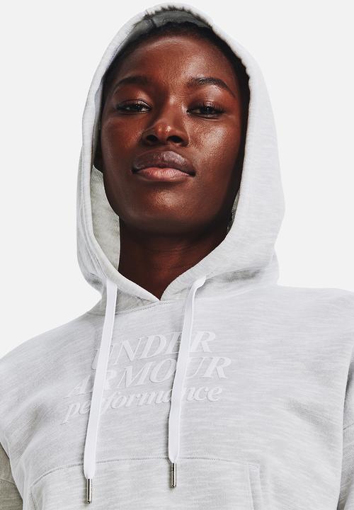 Under Armour - Essential script hoodie - white & ghost gray