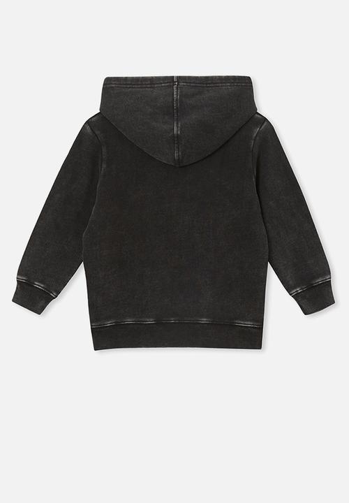 Cotton On - Milo hoodie - black snow wash
