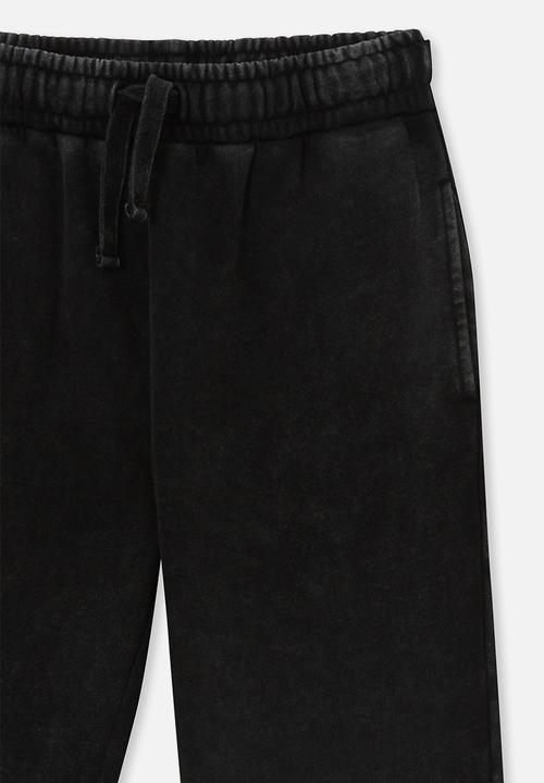 Cotton On - Memphis trackpant - black snow wash