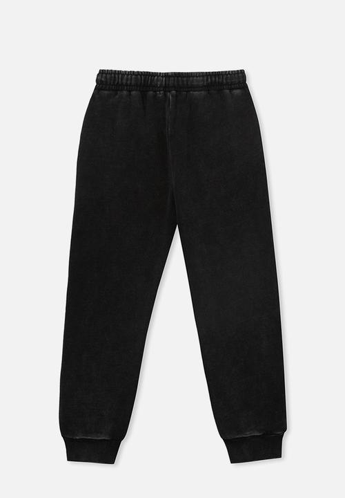 Cotton On - Memphis trackpant - black snow wash