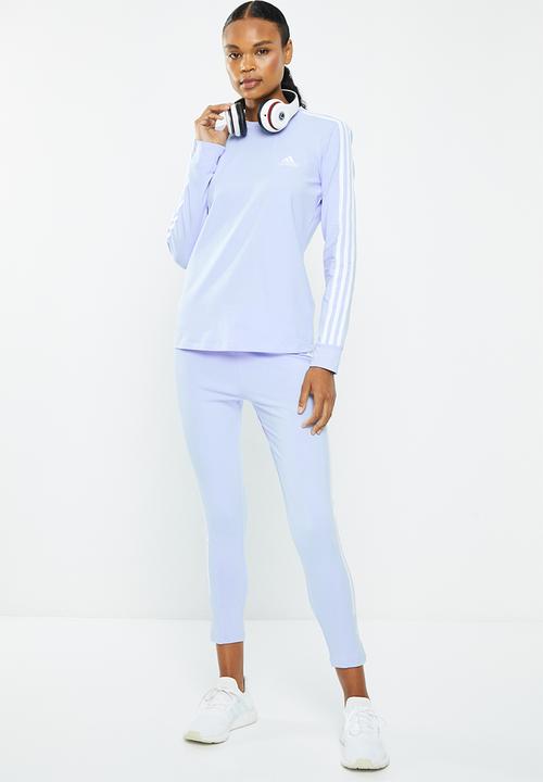 adidas Performance - W 3s long sleeve t - blue dawn/white