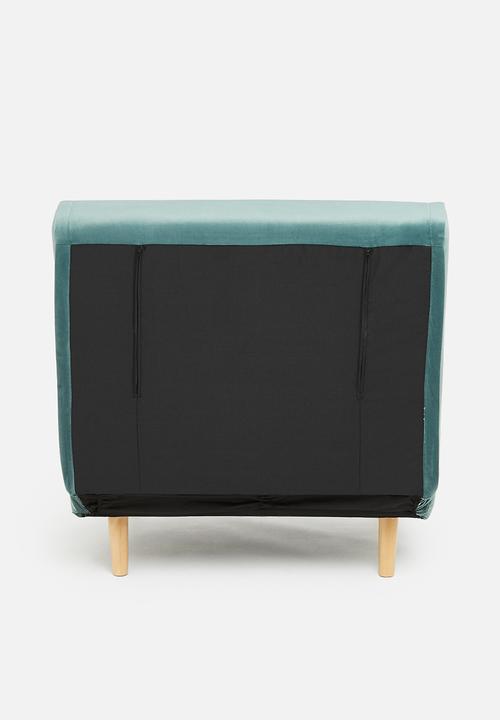 Sixth Floor - Foldable single sofa bed - recycled velvet blue