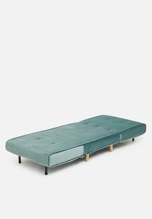 Sixth Floor - Foldable single sofa bed - recycled velvet blue