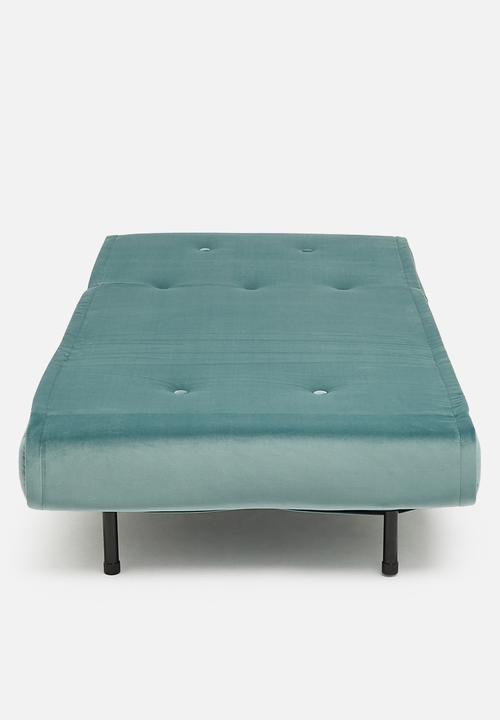 Sixth Floor - Foldable single sofa bed - recycled velvet blue