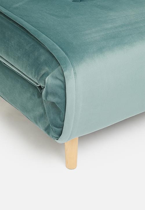 Sixth Floor - Foldable single sofa bed - recycled velvet blue