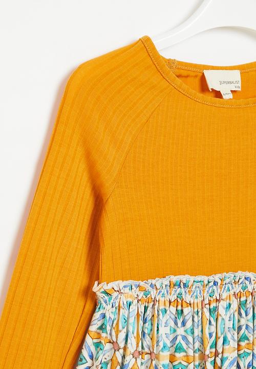 Superbalist - Combo fabric dress - mustard