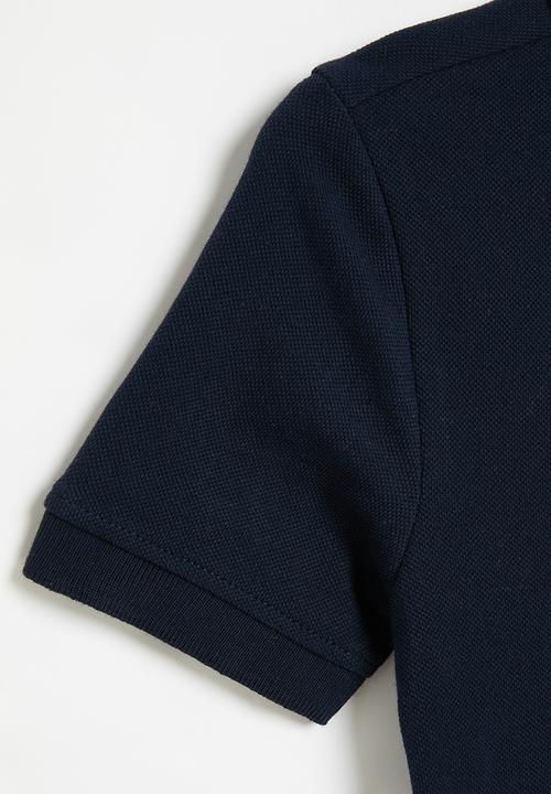 POLO - Boys colour blocked short sleeve golfer - navy