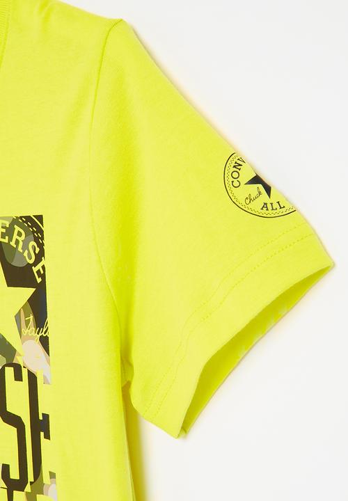 Converse - Cnvb camo logo stack tee - laser lemon
