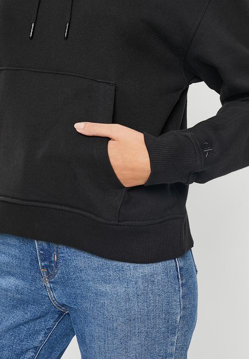 Calvin Klein - Stacked logo hoodie - ck black