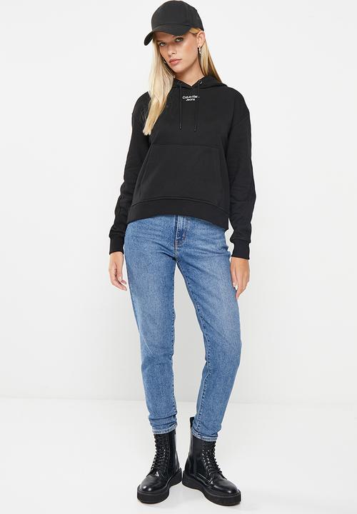 Calvin Klein - Stacked logo hoodie - ck black