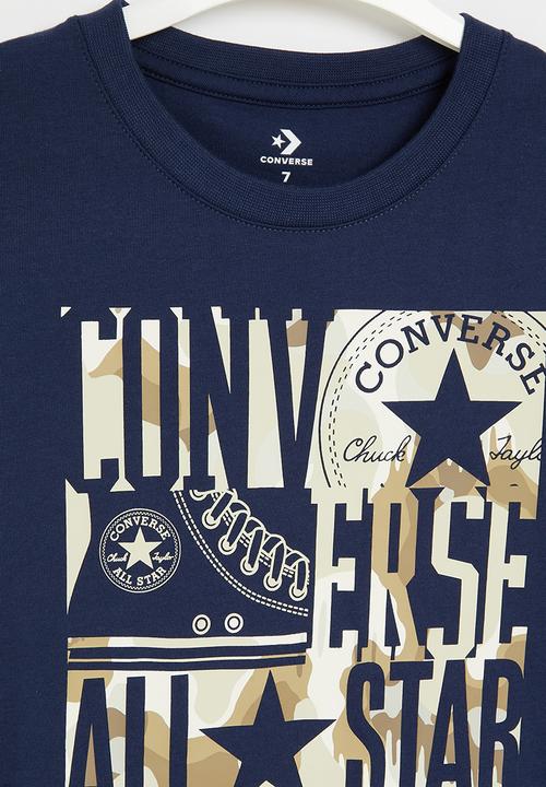 Converse - Cnvb camo logo stack  tee - midnight navy