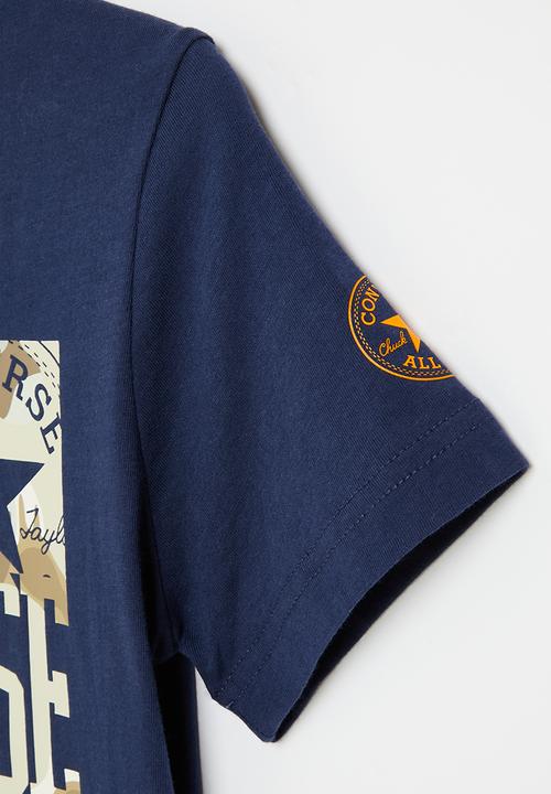Converse - Cnvb camo logo stack  tee - midnight navy