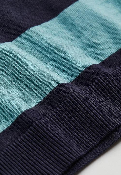 H&M - Jacquard-knit cotton jumper - mint green/navy blue