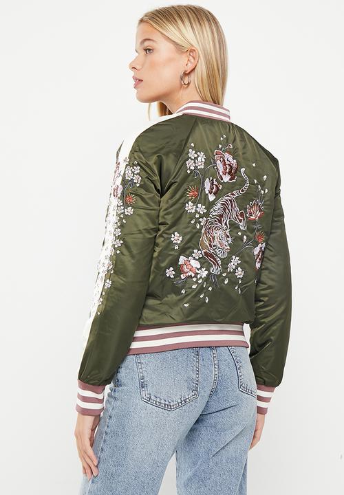 Superdry. - Vintage suikajan bomber - dark grey green