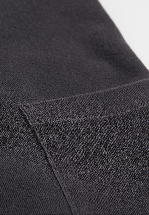 H&M - Relaxed fit terry T-shirt - dark grey