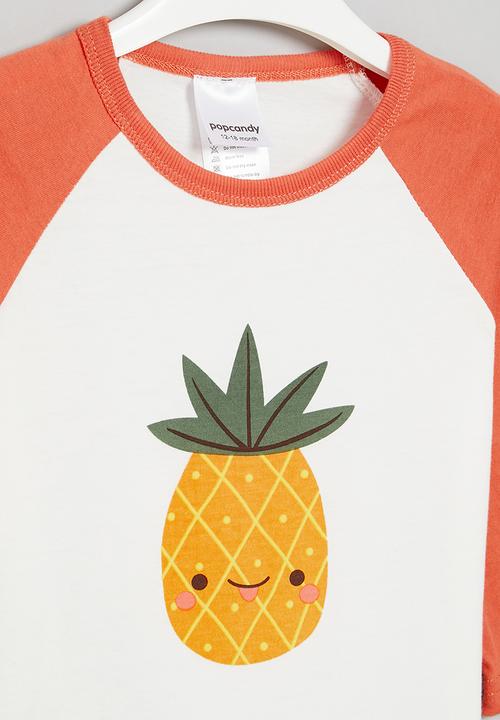 Pop Candy - Pinapple tee - white/orange