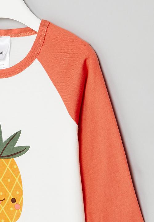 Pop Candy - Pinapple tee - white/orange