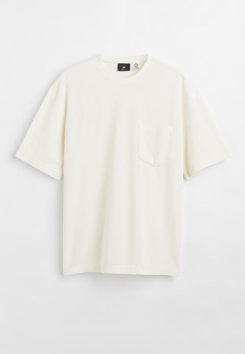H&M - Relaxed fit terry T-shirt - cream