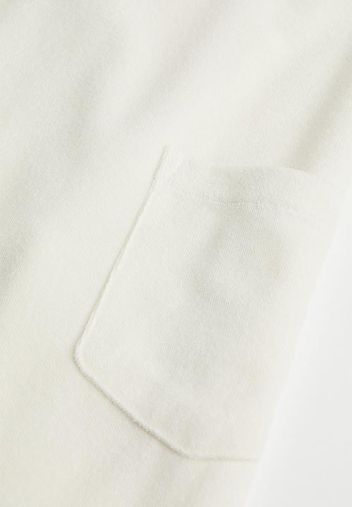 H&M - Relaxed fit terry T-shirt - cream