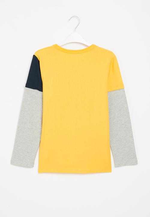Pop Candy - Twofer tee - yellow/grey