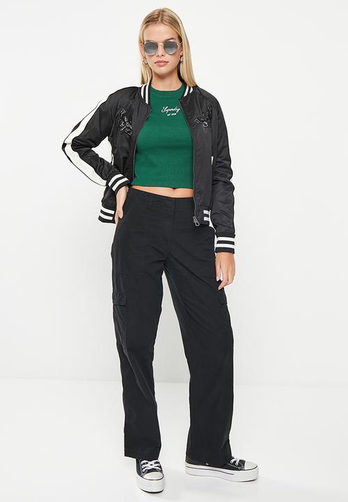Superdry. - Code sl heritage crop fit tee - mid pine