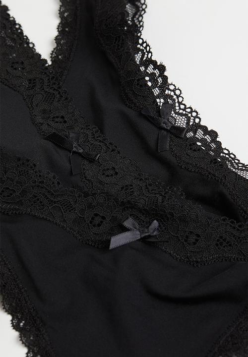 H&M - 3 Pack jersey thong briefs - black