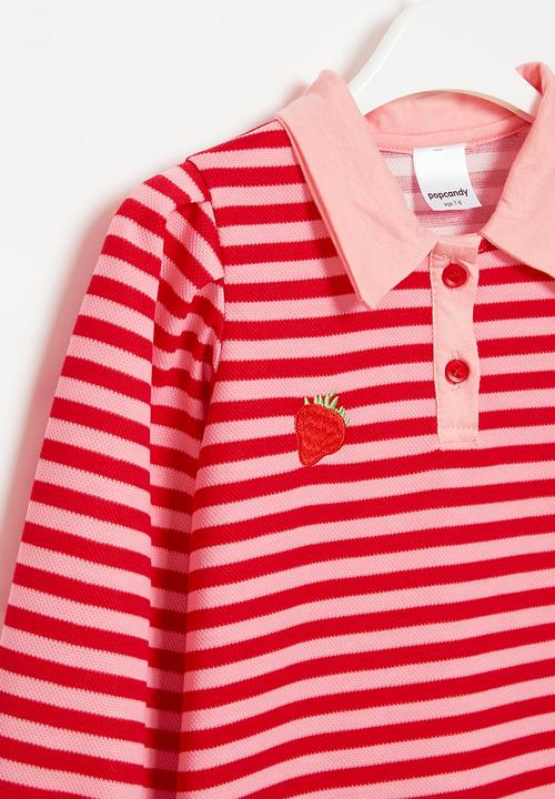 Pop Candy - Stripe golfer dress - red & pink