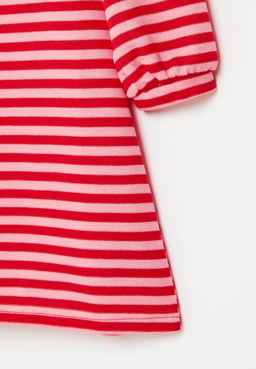 Pop Candy - Stripe golfer dress - red & pink