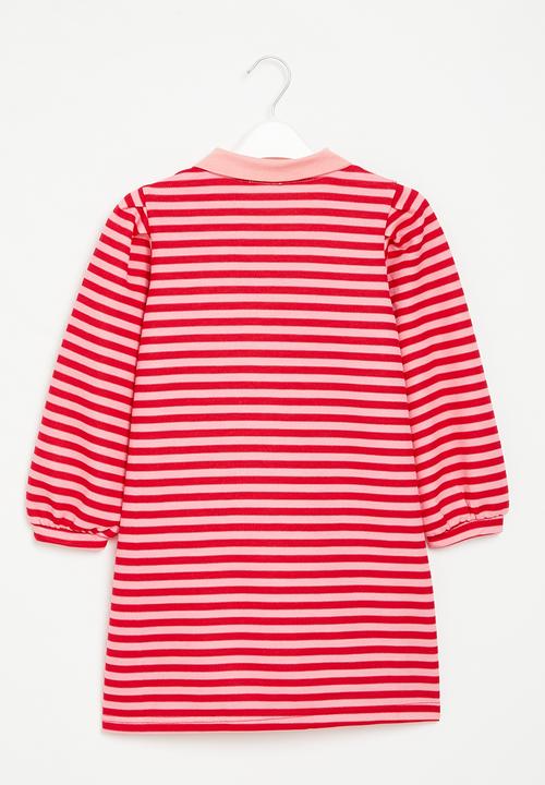 Pop Candy - Stripe golfer dress - red & pink