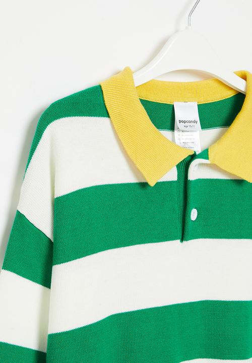 Pop Candy - Stripe jersey with collar - green