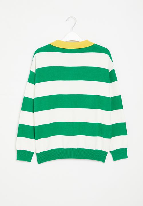 Pop Candy - Stripe jersey with collar - green