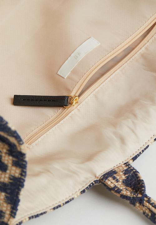 H&M - Jacquard-weave handbag - dark blue/patterned