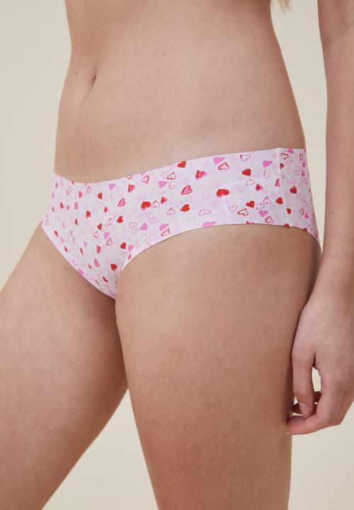 Cotton On - The invisible bikini brief - scattered hearts pink