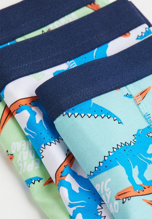 H&M - 3-Pack boxer shorts - light green/dinosaurs