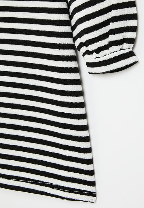 Pop Candy - Stripe golfer dress - black & white