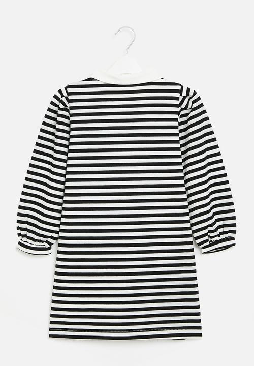 Pop Candy - Stripe golfer dress - black & white