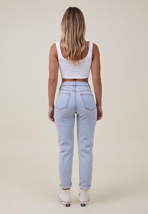 Cotton On - Stretch mom jean - foam blue
